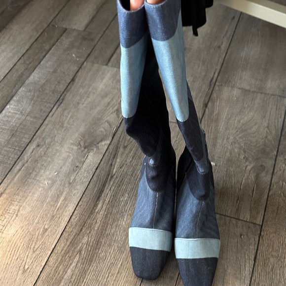 Impo Blue Patchwork Heeled Boots - Picture 2 of 6